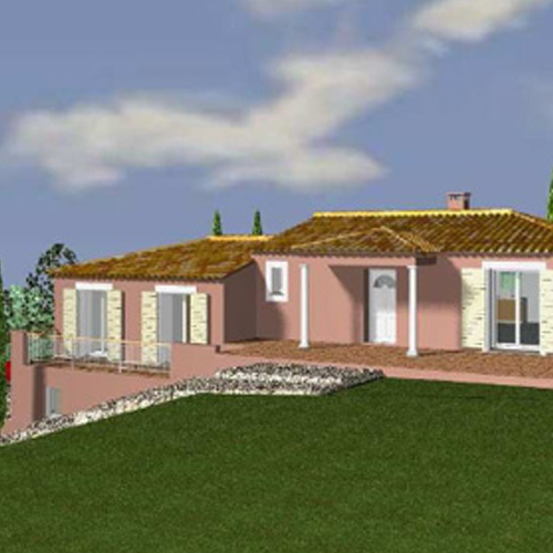 Maison provençale en demi-niveaux adaptée à son terrain pentu