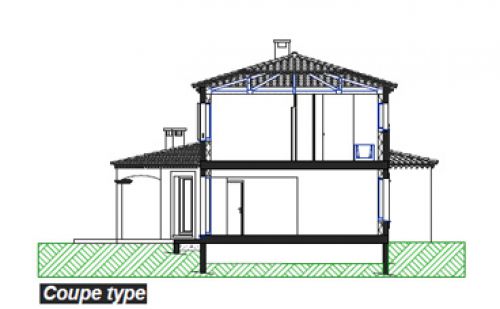 Villa provençale à étage partiel avec 2 ailes étendues