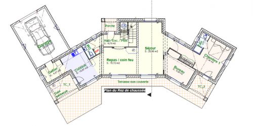 Villa provençale à étage partiel avec 2 ailes étendues